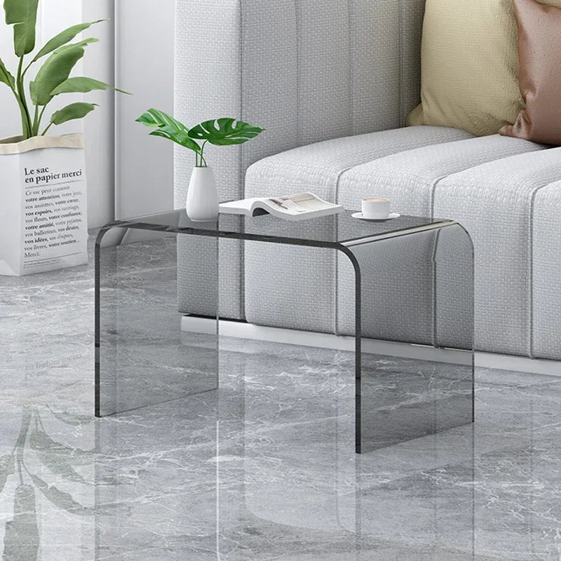 Mesas de centro acrílicas, sofá, mesa auxiliar pequeña, mesitas de noche modernas para dormitorio, escritorio de té Piaochuang, escritorios de almacenamiento, muebles nórdicos