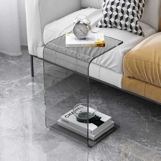 Mesas de centro acrílicas, sofá, mesa auxiliar pequeña, mesitas de noche modernas para dormitorio, escritorio de té Piaochuang, escritorios de almacenamiento, muebles nórdicos