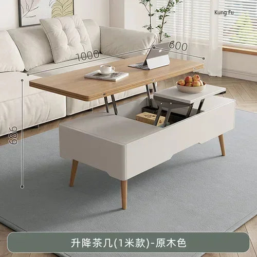 Mesa de centro sencilla, muebles plegables creativos multifuncionales de elevación moderna de lujo para el hogar