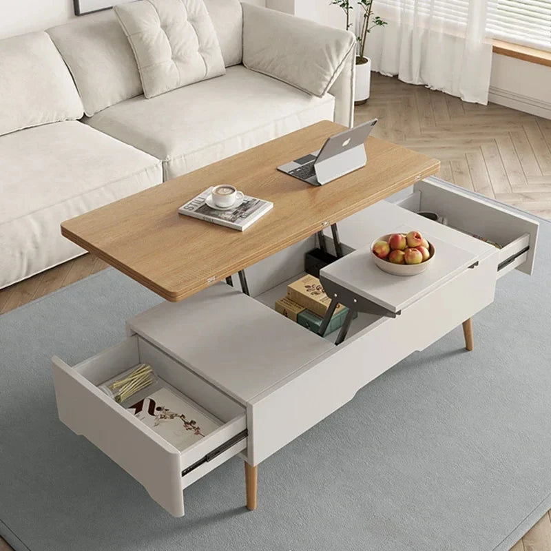 Mesa de centro sencilla, muebles plegables creativos multifuncionales de elevación moderna de lujo para el hogar