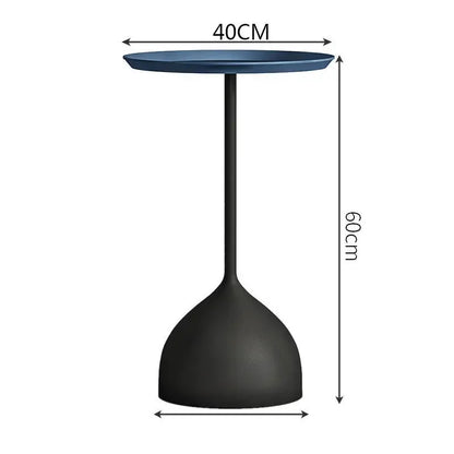 Mesa auxiliar pequeña de hierro forjado, mesa de centro redonda, muebles de sala de estar