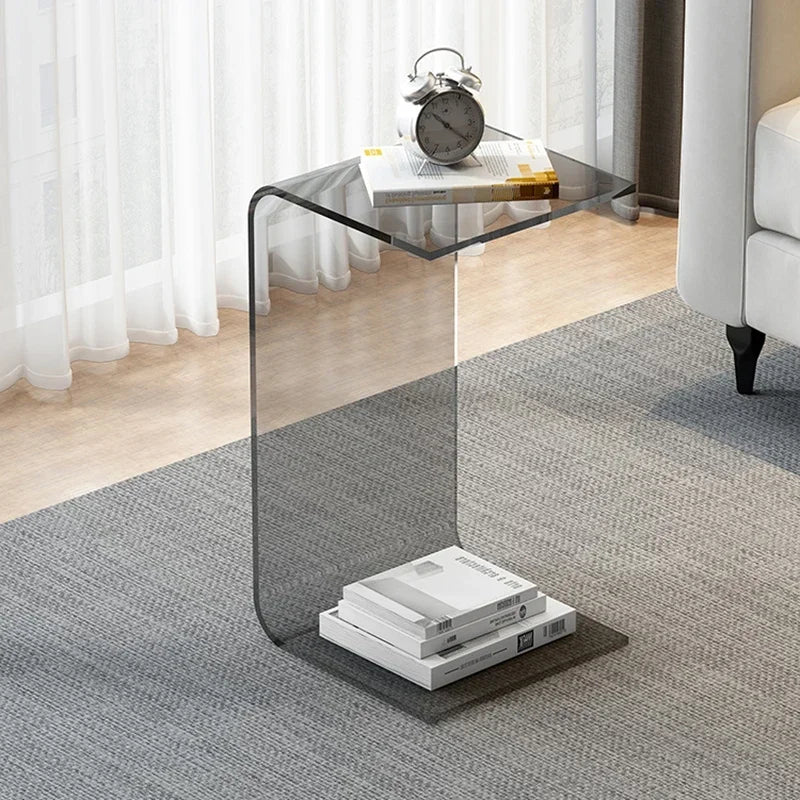 Mesas de centro acrílicas, sofá, mesa auxiliar pequeña, mesitas de noche modernas para dormitorio, escritorio de té Piaochuang, escritorios de almacenamiento, muebles nórdicos