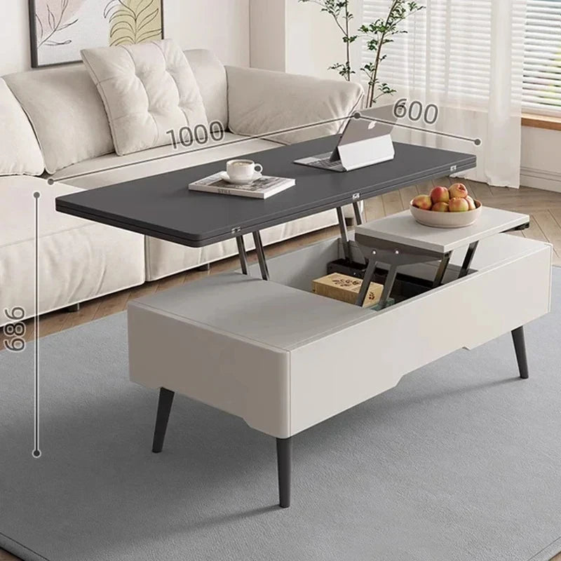 Mesa de centro sencilla, muebles plegables creativos multifuncionales de elevación moderna de lujo para el hogar
