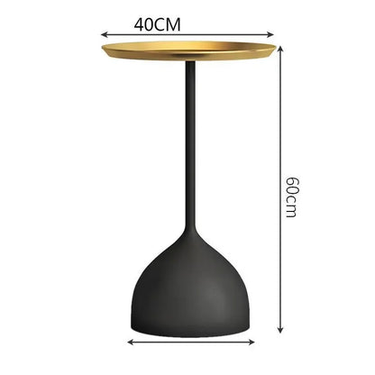 Mesa auxiliar pequeña de hierro forjado, mesa de centro redonda, muebles de sala de estar